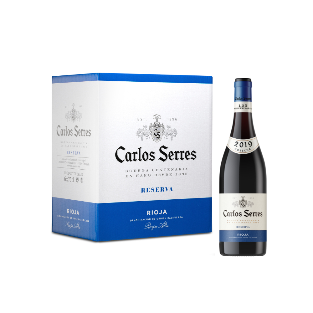 Vino tinto Carlos Serres Reserva Caja de 6 botellas.