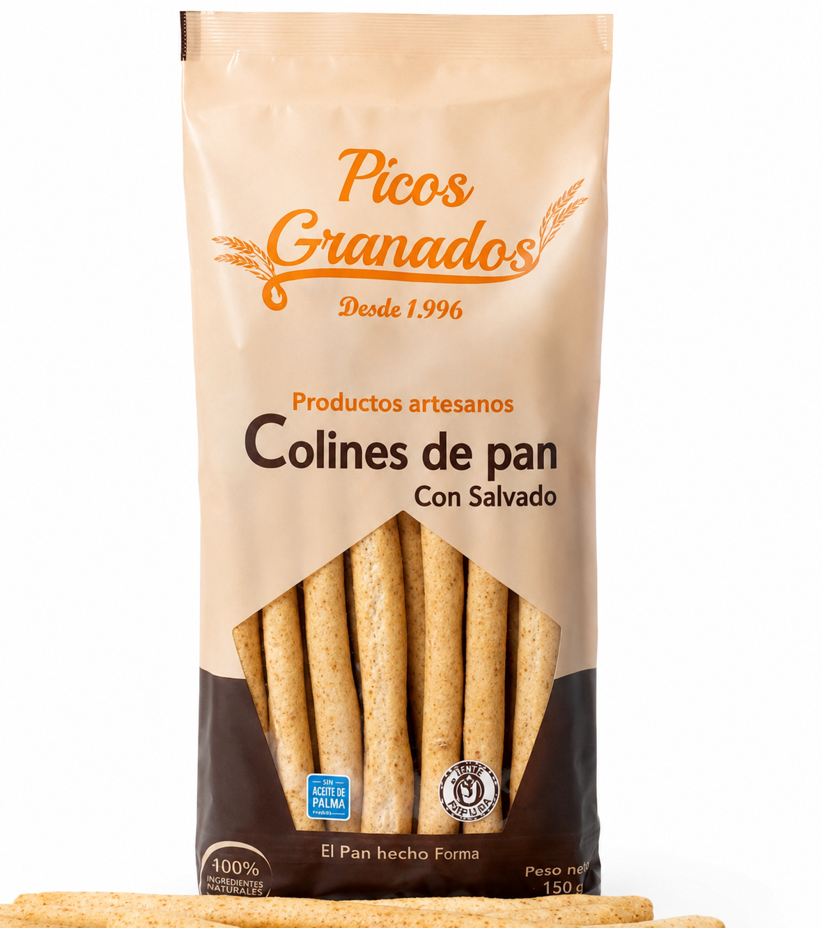Colines de Pan largos artesanos integrales. Caja de 10 Uds.